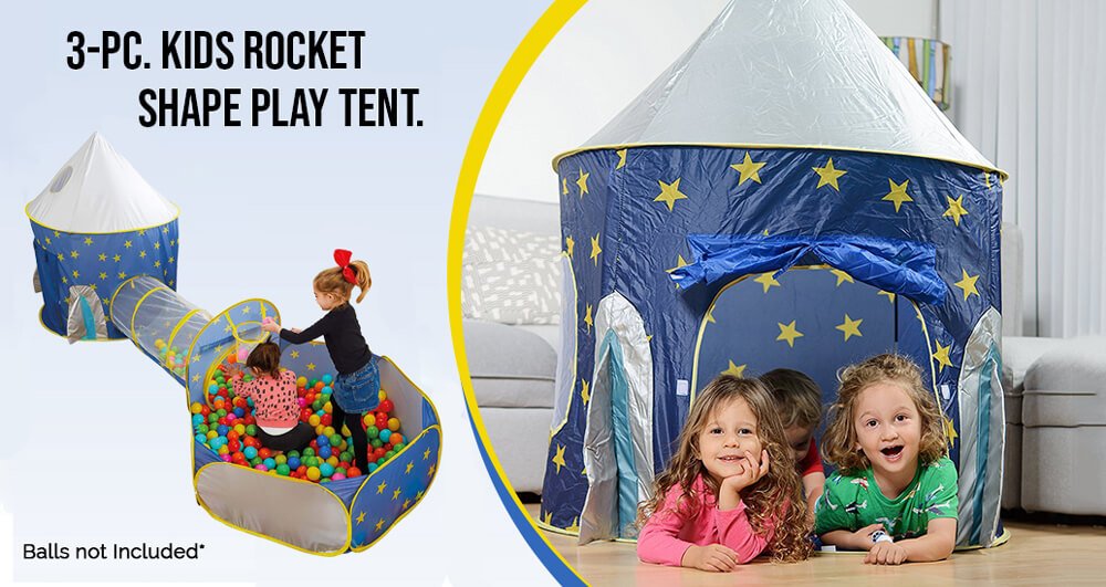 3 In 1 Kids Play Tent With Tunnel