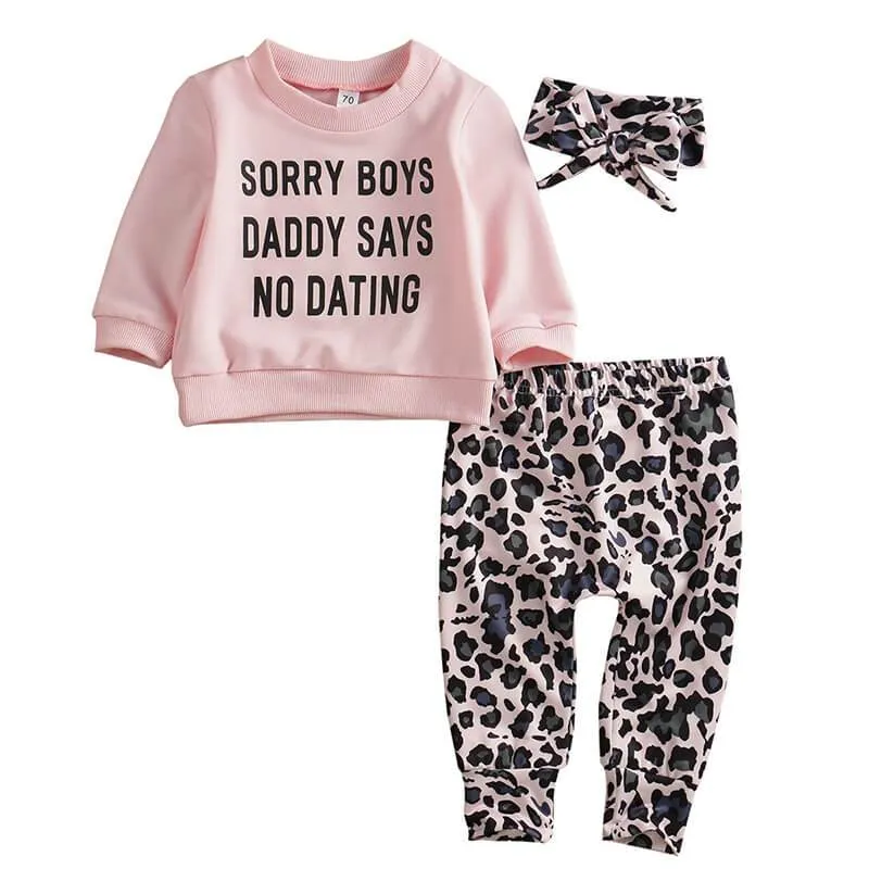 Cute Baby Girl Clothes Sets Sorry Boys Daddy SAYS NO Dating